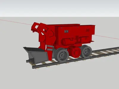 underground mining train truck machines 3D model