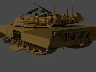 M1 Abrams low poly Free low-poly 3D model