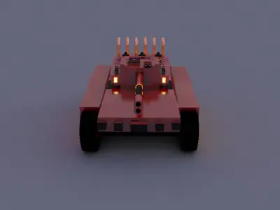 Fire Tiger LowPoly tank Low-poly 3D model