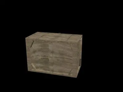 Wooden Crate Low-poly 3D model 17