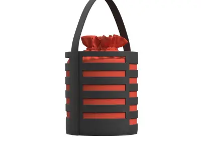Black Leather Cutout detail Mini Bag 3D model