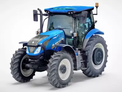 New Holland T6 145 tractor Low-poly 3D model