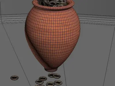 Vase with Ancient Coins 3D model