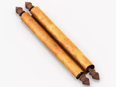 Scroll Closed With Pirate Map 02 3D model