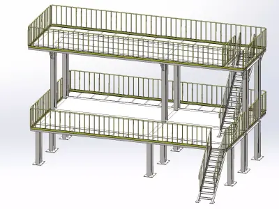 Plataformas Industriais em Perfis Metalicos  Modelos cad 3d  Low-poly 3D model