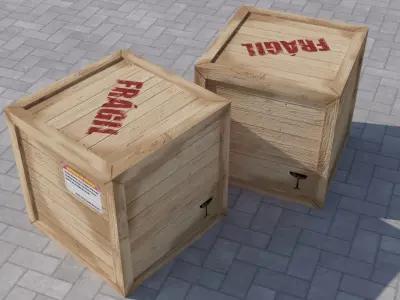 Wood Box 3D model purchase