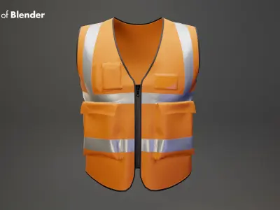 Worker Safety Vest Low-poly 3D model