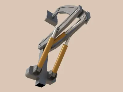 Hydraulic arm animated Free low-poly 3D model
