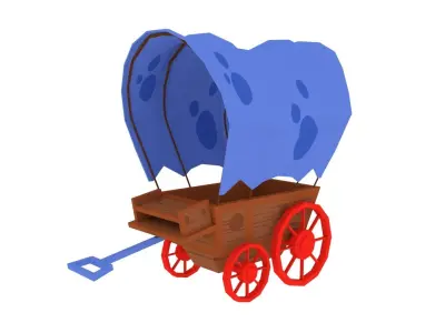 CARTOON WAGONS Low-poly 3D model