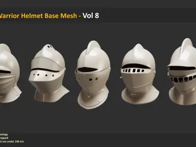 30 Warrior Helmet Base Mesh - Vol 8 Low-poly 3D model