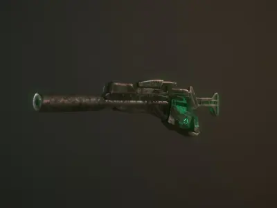Steel Dragon Alien Weapon Low-poly 3D model