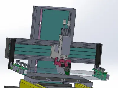 Double platform screen printing machine 3D model
