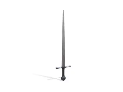 Realistic Low-poly Medieval Broadsword Low-poly 3D model