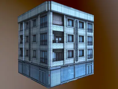 Architectural Building-7 Low-poly 3D model