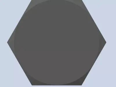 Bolt Partial Thread Hexagonal Head M10x60mm 3D model