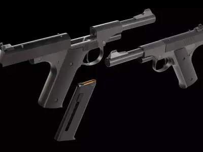 Kimball 30 Carbine Pistol Low-poly 3D model