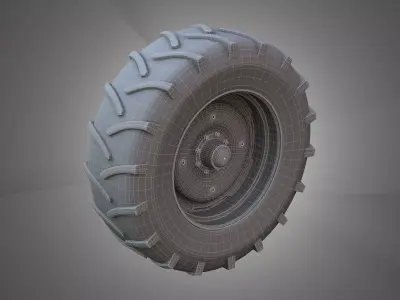 Rear Wheel and Tire - Combine 1688 3D Model Pack