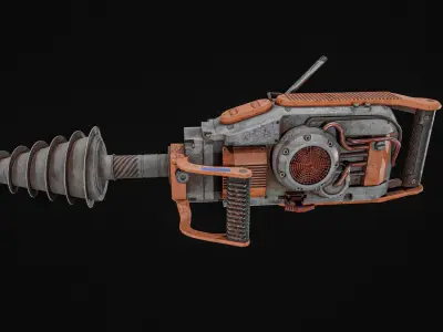 Hand Mining Drill Low-poly 3D model