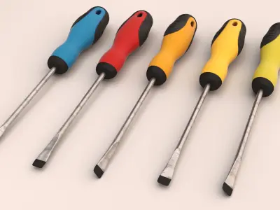screwdriver set Low-poly 3D model purchase