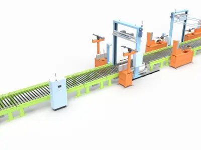 Logistics Packaging Line 3D model