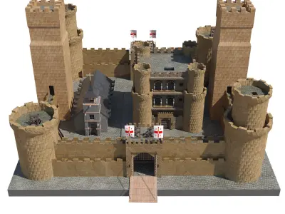 castle of the crusades Low-poly 3D model