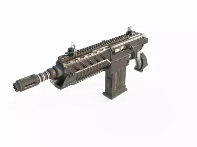 Future wasteland style submachine gun 3D model
