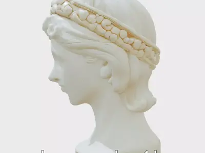 Roman Noble Bust with Ornamental Headband Low-poly 3D model