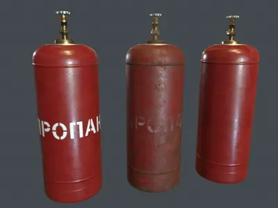 50 Liter Gas Cylinder PBR Game Ready  Low-poly 3D model
