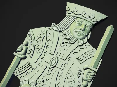 King of Spades Releif 3D print model