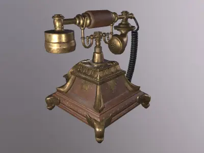 Antique Telephone - Game Ready Low-poly 3D model