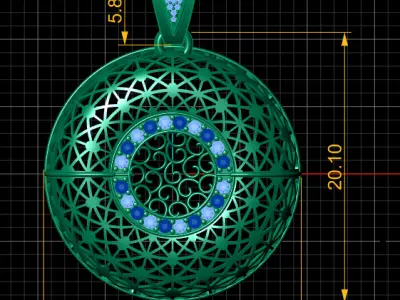 FANCY ANTIQUE PENDANT 3D PRINTABLE MODEL 3D print model