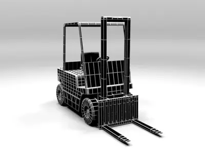 FORKLIFT LOWPOLY truck animation Low-poly 3D model