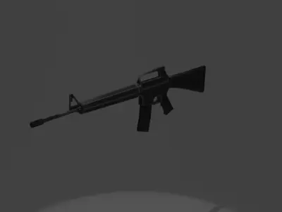 Low Polly M16 Low-poly 3D model