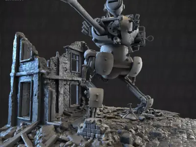 Chicken Panzer Recon Static Set 32mm 3D print model