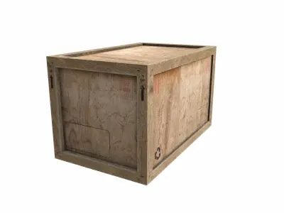 Old Wooden Cargo Crate 5 PBR Low-poly 3D model