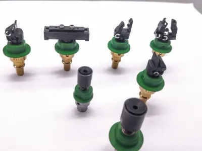 What is SMT gripper nozzle with component for PCB assembly 3D model