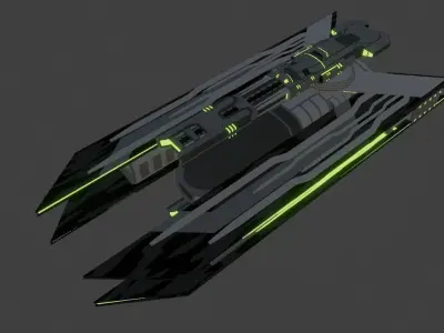 Alien Spaceship 3D model shop