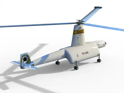 Hiller air tug heavy helicopter 3D model