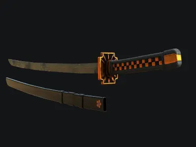 Katana samurai sword Low-poly 3D model purchase