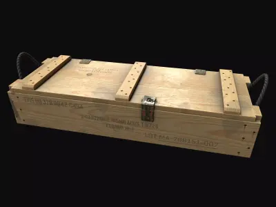 M68 Military Wooden Ammo Crate PBR Low Poly Game Ready Low-poly 3D model