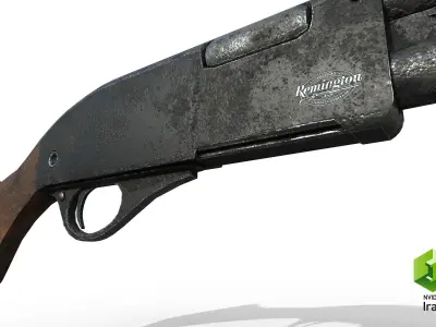 Sawed Off Shotgun Low-poly 3D model purchase
