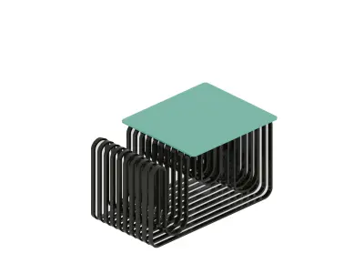 Linea Modern Metal Side Table - 3D Model Low-poly 3D model