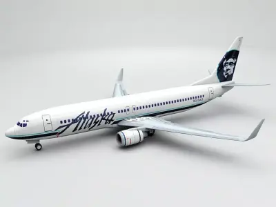 Boeing 737-800 NG Airliner - Alaska Airlines Low-poly 3D model