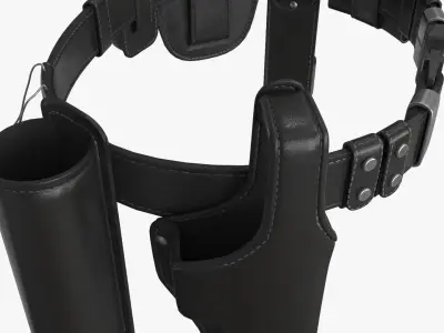Police Belt Low-poly 3D model