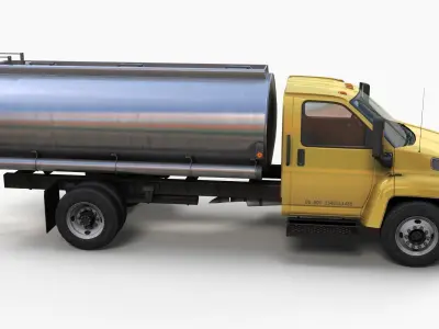 Industrial tanker truck Low-poly 3D model