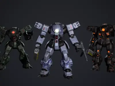 Battle Mech Low-poly 3D model purchase