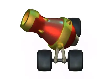 Mobile shell launcher-Tower defense game Low-poly 3D model