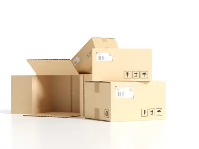 Brown Paper Box - Cardboard box Low-poly 3D model