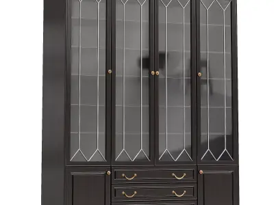 Door bookcase in Antique color 3D model