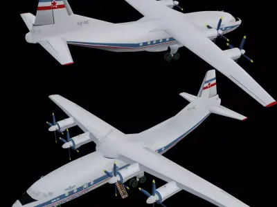 Antonov An 12 Soviet Transport Plane Free 3D model